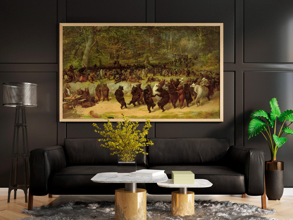 William Holbrook - The Bear Dance. Painting on canvas, Canvas reproduction, Bear art print, Original large art, Classic 