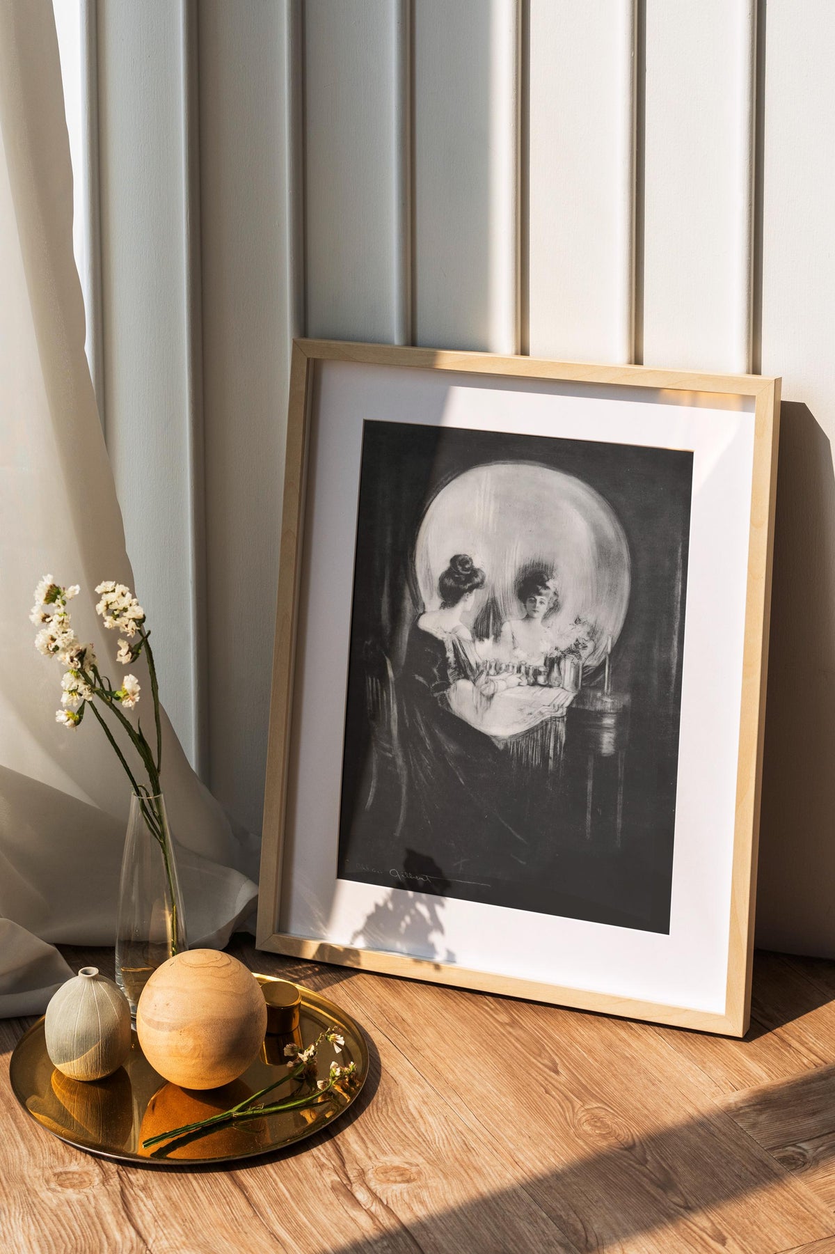 Charles Allan Gilbert - All is vanity. Dark wall art, Gothic poster print, Skull art print on canvas, Canvas painting, B