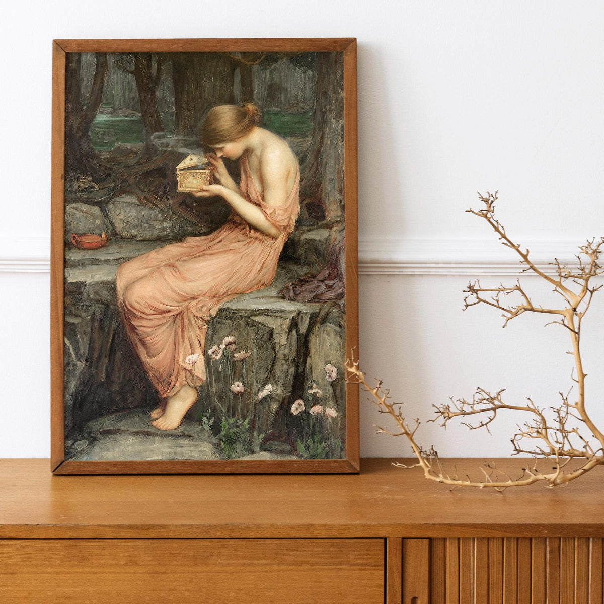 John William Waterhouse, Psyche Opening the Golden Box - romantic wall art, mythological poster print, giclee canvas, ga