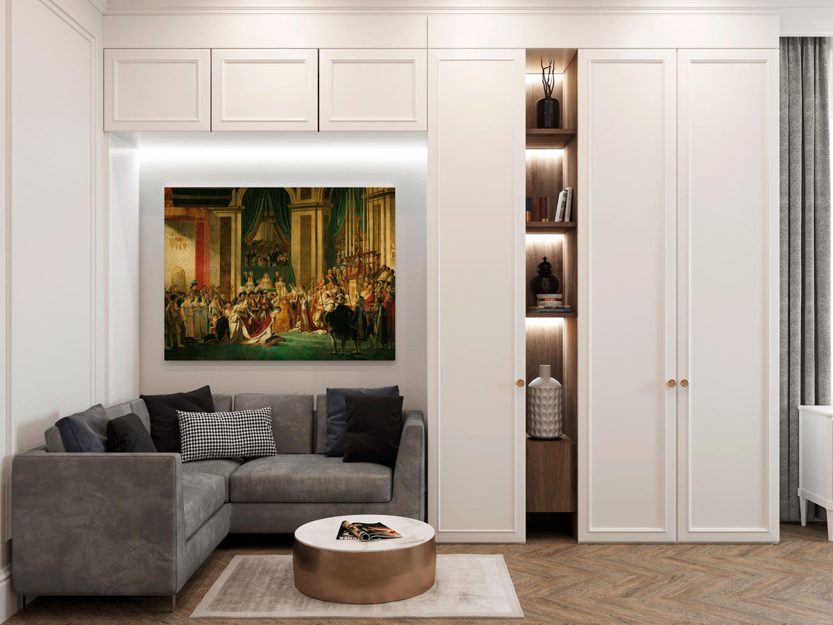 Jacques Louis David - The Coronation of Napoleon. Print on canvas, Napoleon art print, Historic painting, Museum-quality