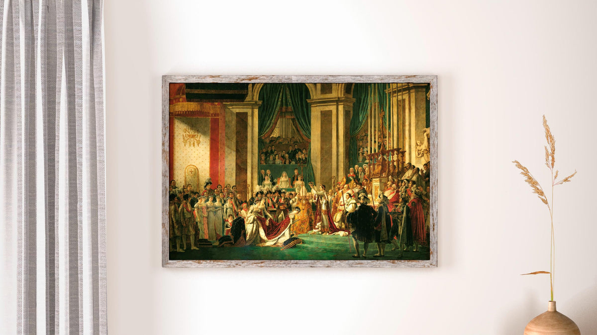Jacques Louis David - The Coronation of Napoleon. Print on canvas, Napoleon art print, Historic painting, Museum-quality