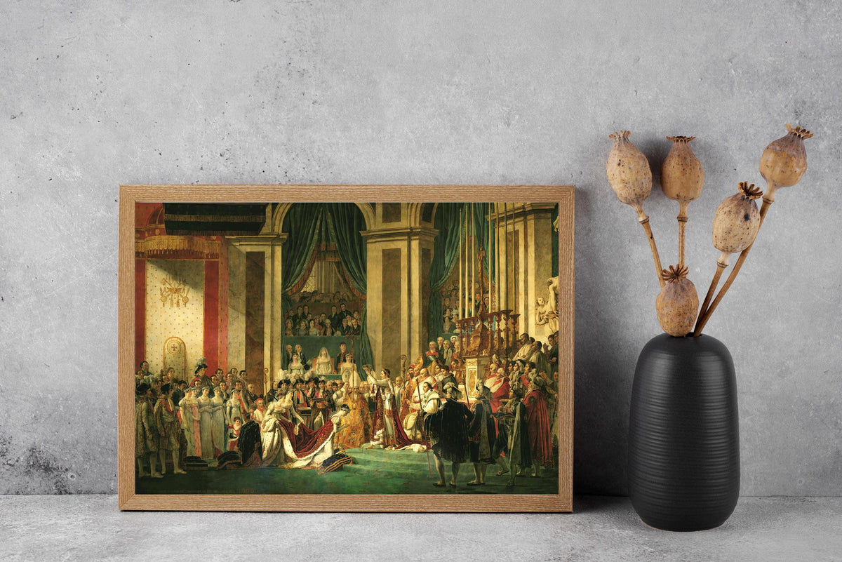 Jacques Louis David - The Coronation of Napoleon. Print on canvas, Napoleon art print, Historic painting, Museum-quality