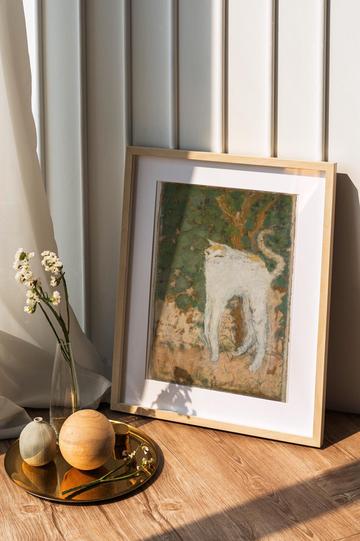 Pierre Bonnard - The White Cat. Giclee canvas, Fine art prints, Cat poster print, Classic wall art, Canvas painting, Cat