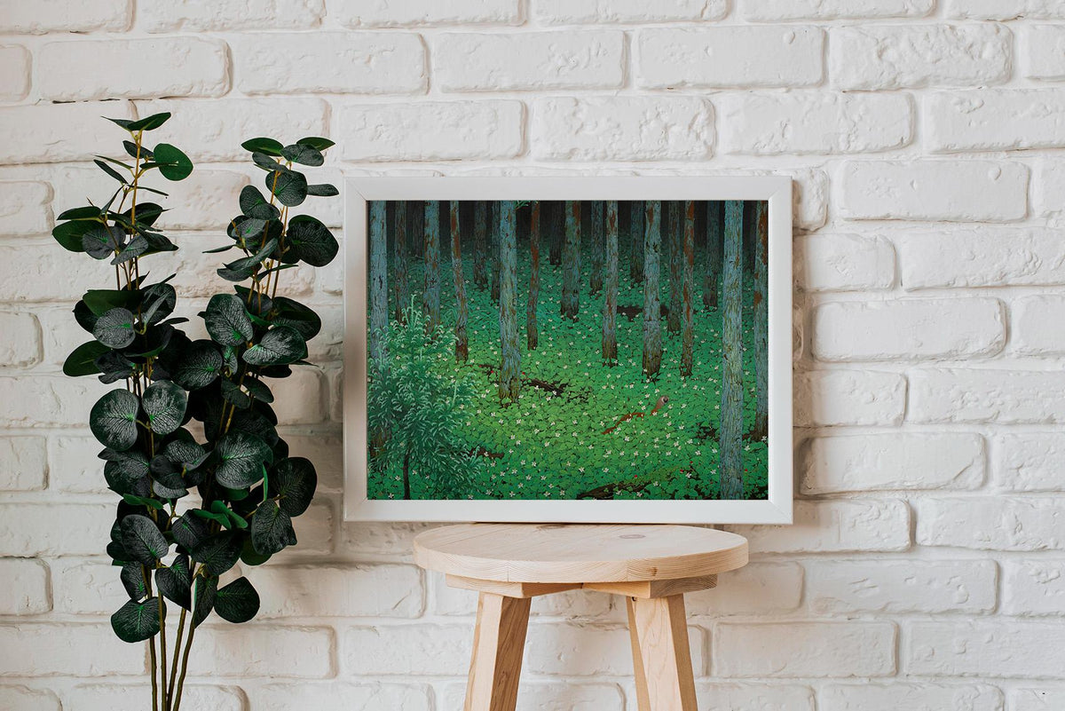 Katayama Bokuyo - Mori Forest. Japanese landscape, Forest art print, Japanese nature poster, Famous art, Bedroom decor, 