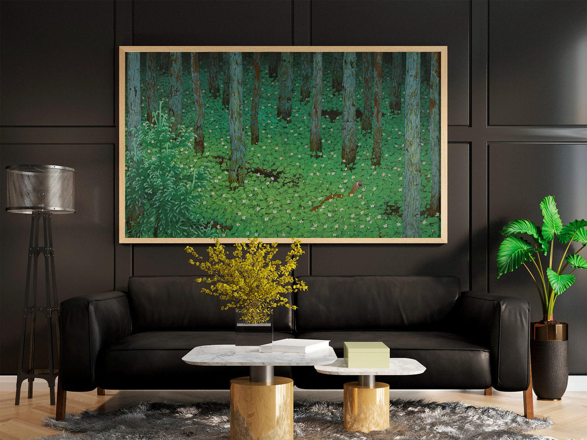 Katayama Bokuyo - Mori Forest. Japanese landscape, Forest art print, Japanese nature poster, Famous art, Bedroom decor, 