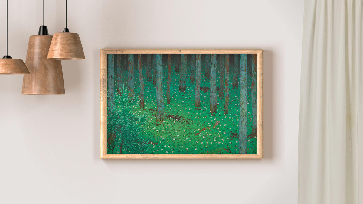 Katayama Bokuyo - Mori Forest. Japanese landscape, Forest art print, Japanese nature poster, Famous art, Bedroom decor, 