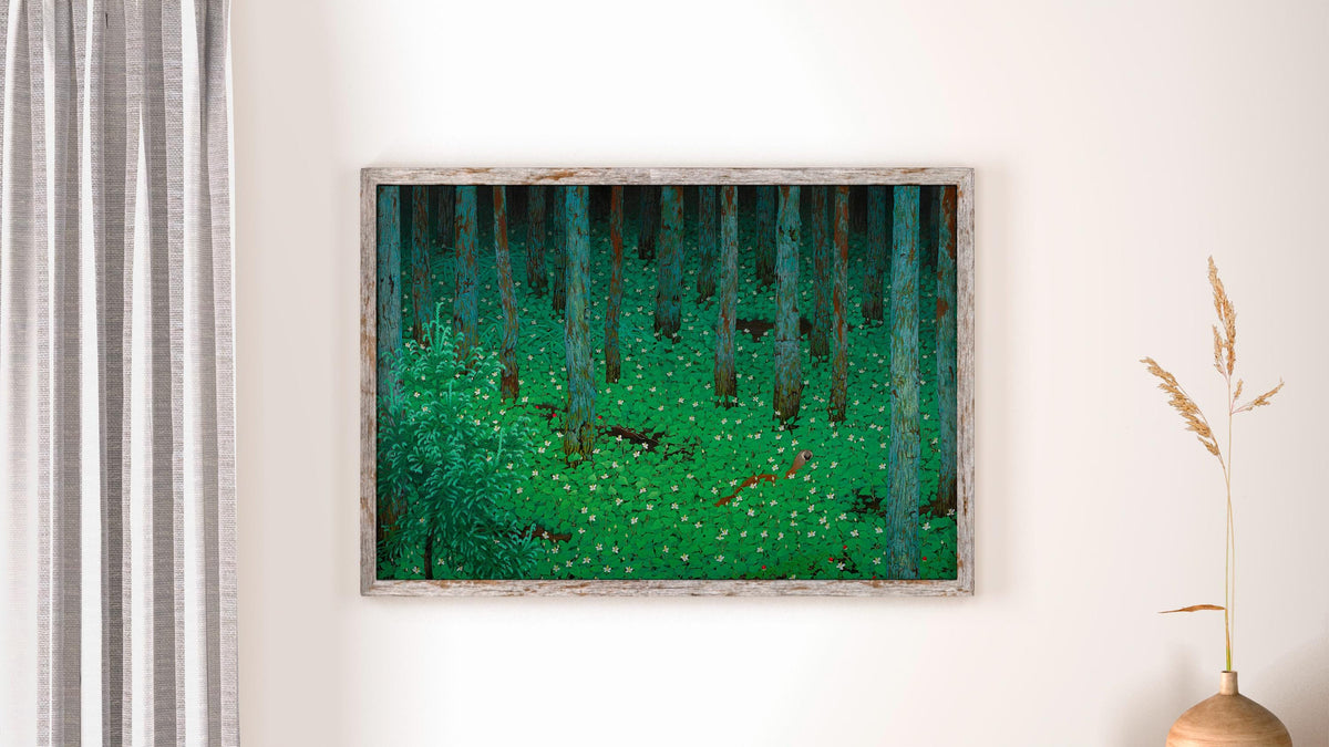Katayama Bokuyo - Mori Forest. Japanese landscape, Forest art print, Japanese nature poster, Famous art, Bedroom decor, 