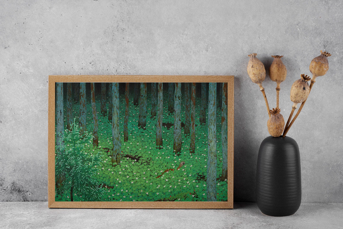 Katayama Bokuyo - Mori Forest. Japanese landscape, Forest art print, Japanese nature poster, Famous art, Bedroom decor, 