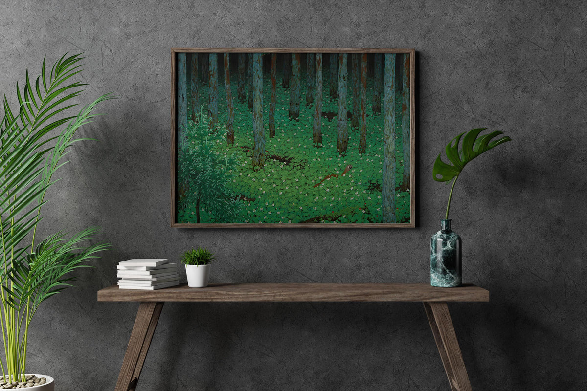 Katayama Bokuyo - Mori Forest. Japanese landscape, Forest art print, Japanese nature poster, Famous art, Bedroom decor, 