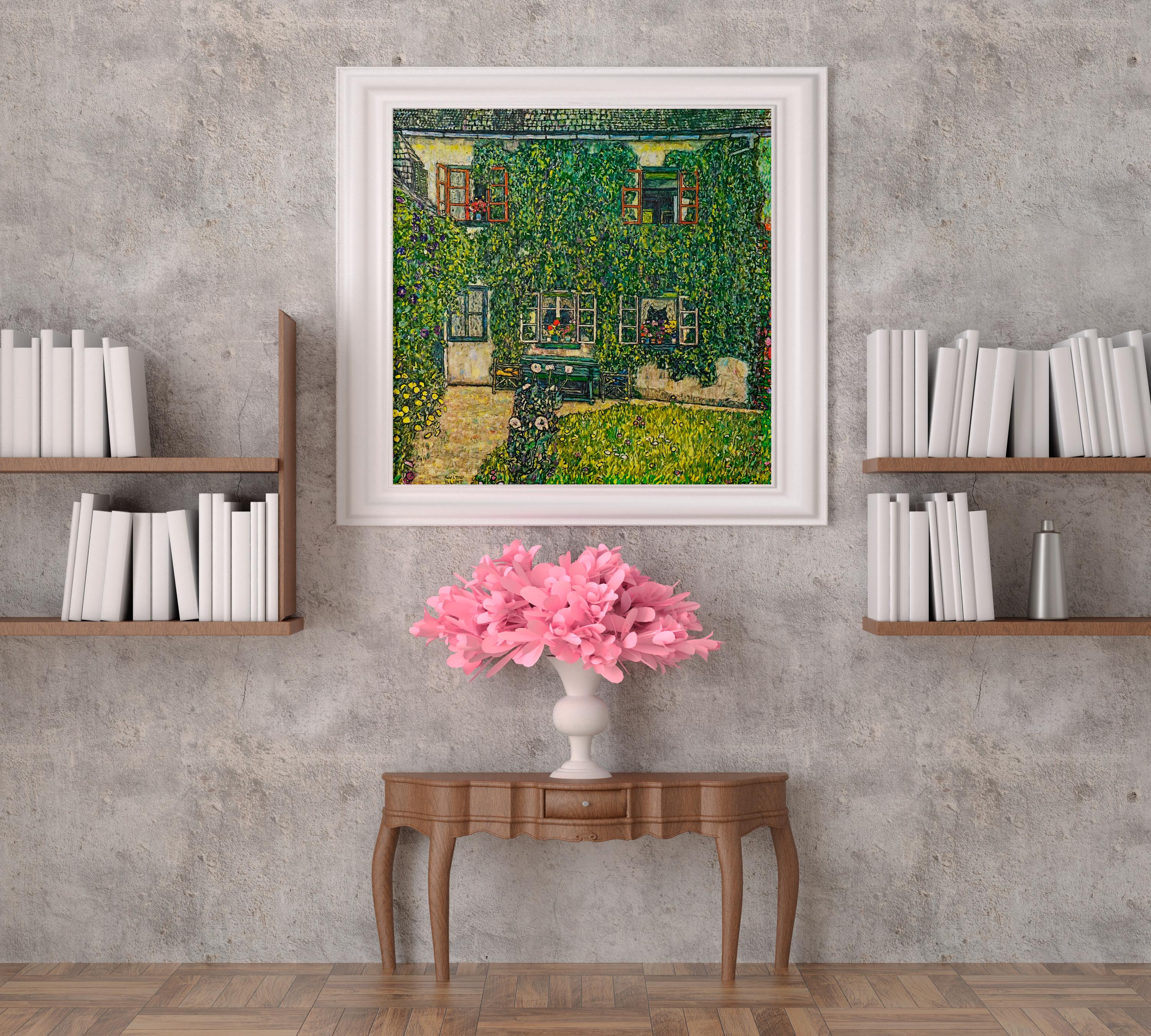 Gustav Klimt - The House of Guardaboschi. Klimt poster print, Large wall art, Green kitchen wall art, Nature painting, L