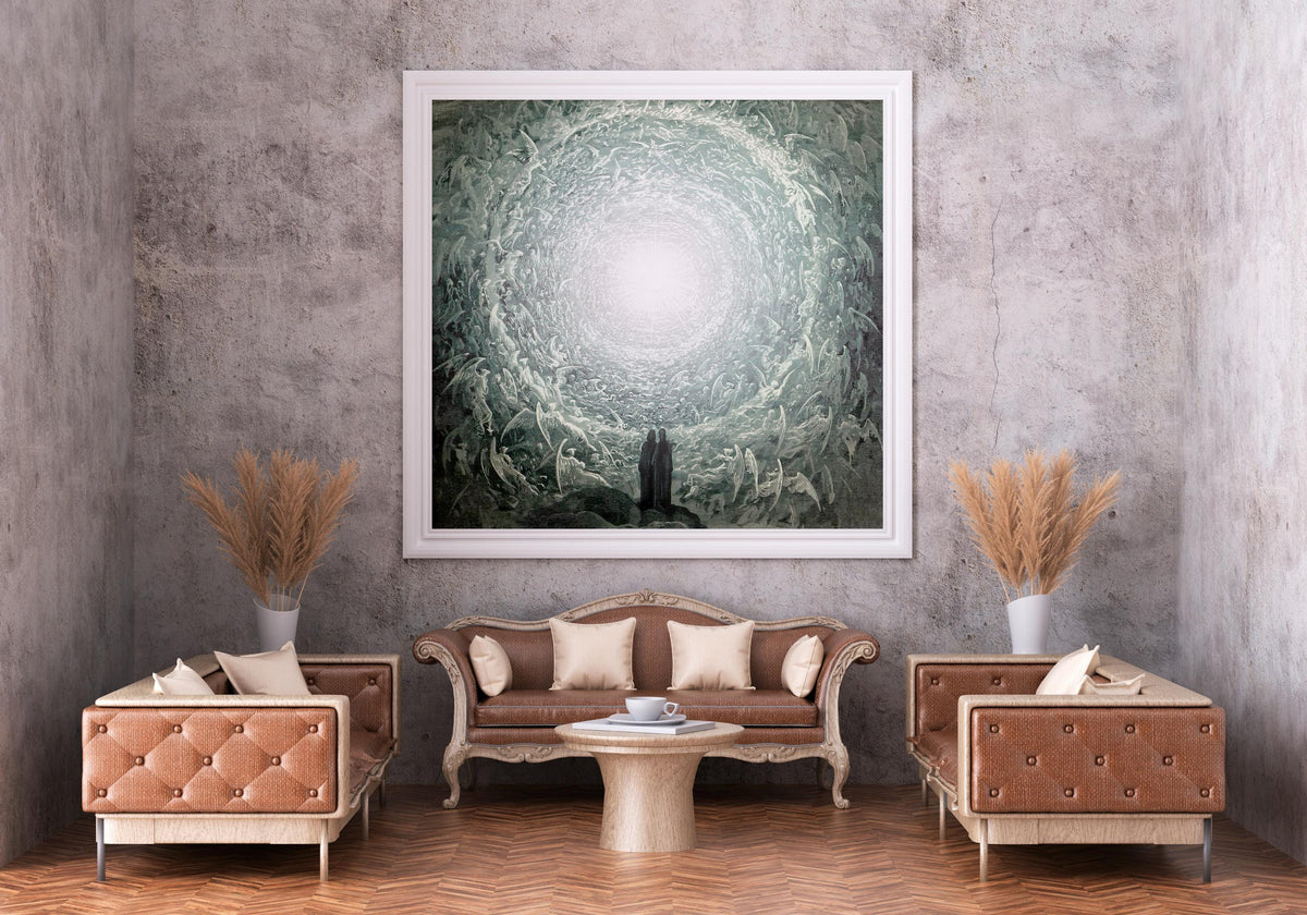 Gustave Dore - Inferno, Paradiso Canto 31, The Empyrean. Gothic wall art, Dark painting, Famous art, Dore art print, Lar