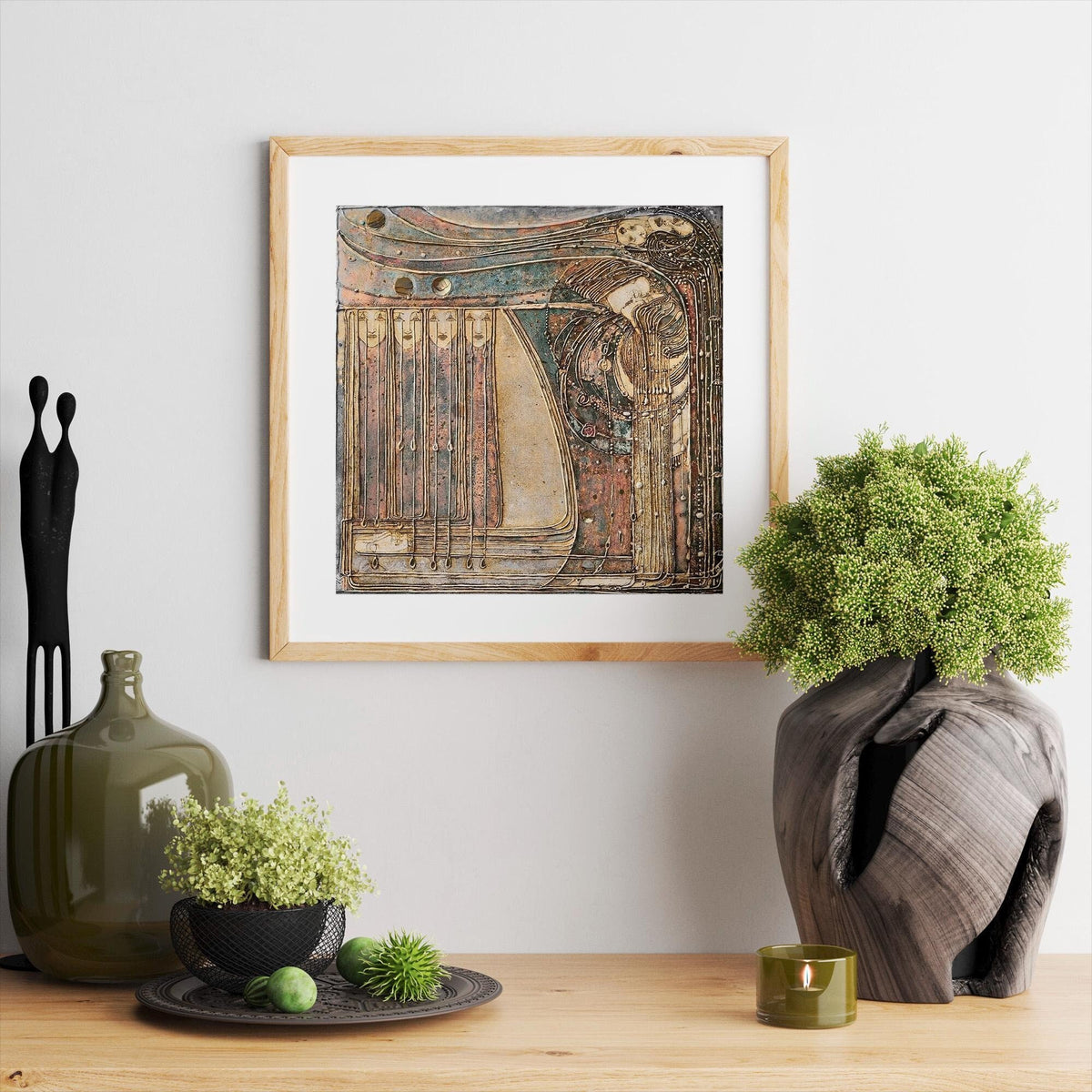 Margaret Macdonald Mackintosh - Opera. Kiss painting, Painting on canvas, Giclee canvas, Beautiful girl art print, Galle
