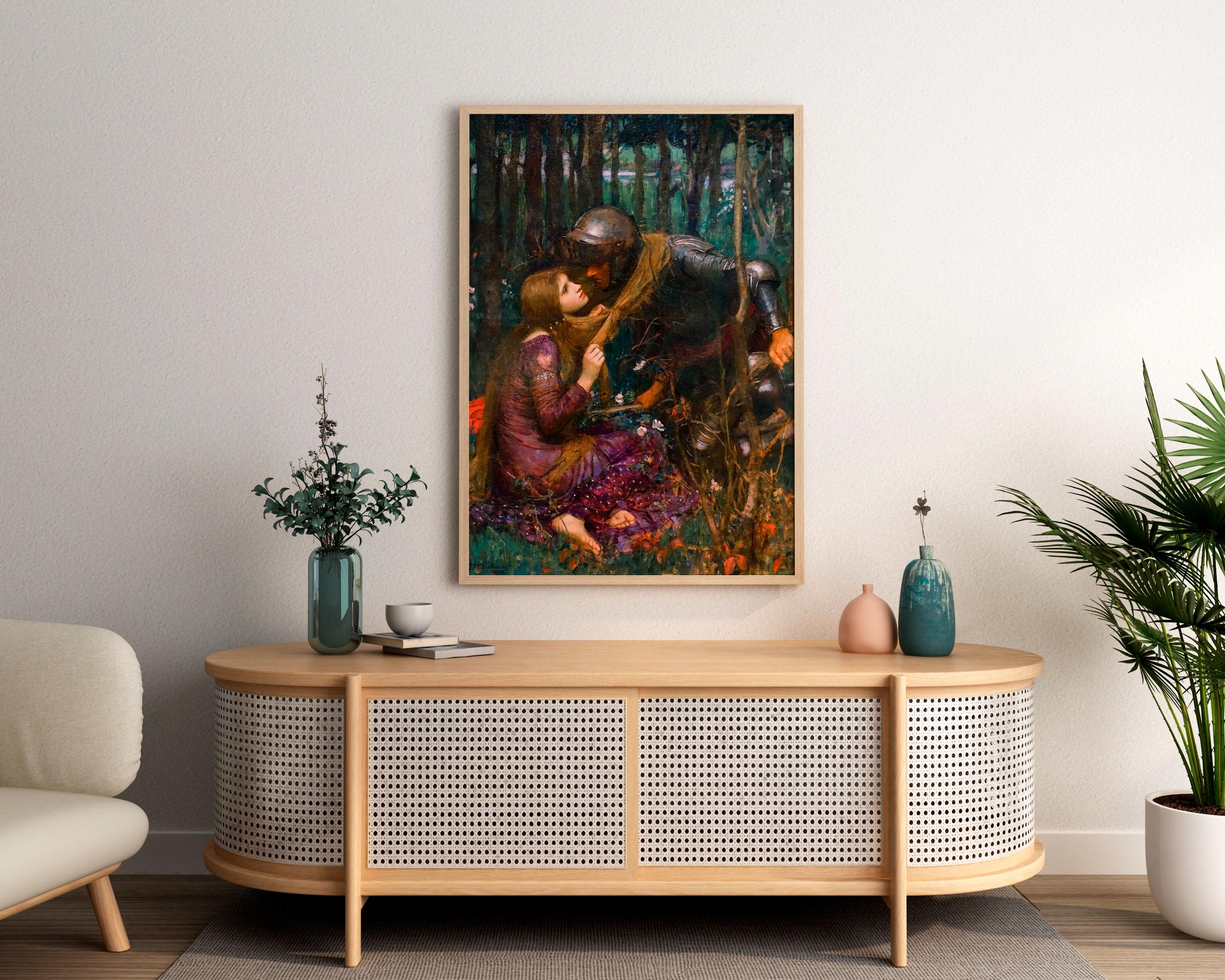 John William Waterhouse - La Belle Dame sans Merci. Canvas painting, Couple love art print, Extravagant painting, Galler