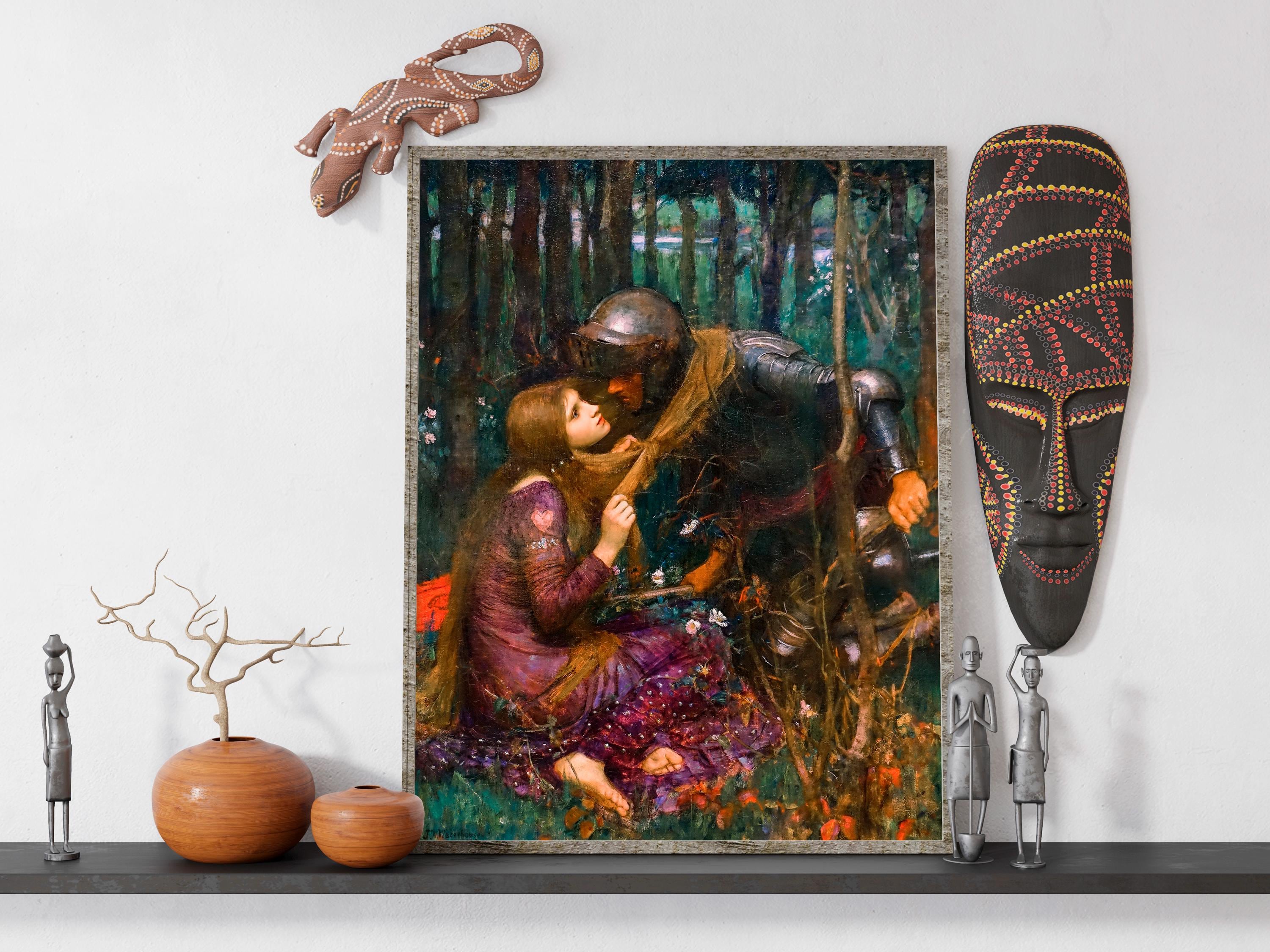 John William Waterhouse - La Belle Dame sans Merci. Canvas painting, Couple love art print, Extravagant painting, Galler