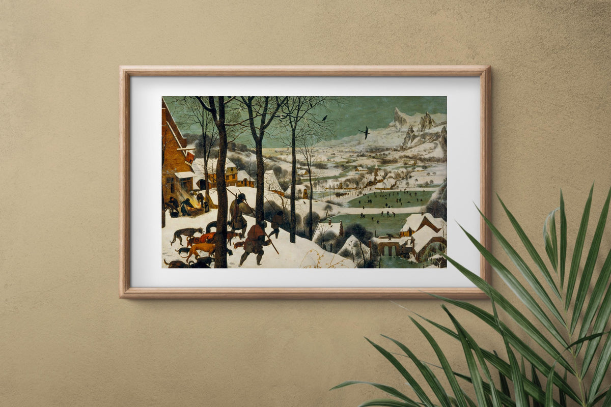 Pieter Bruegel the Elder - Hunters in the Snow. Winter landscape art print, Winter scene wall art, Museum quality print,