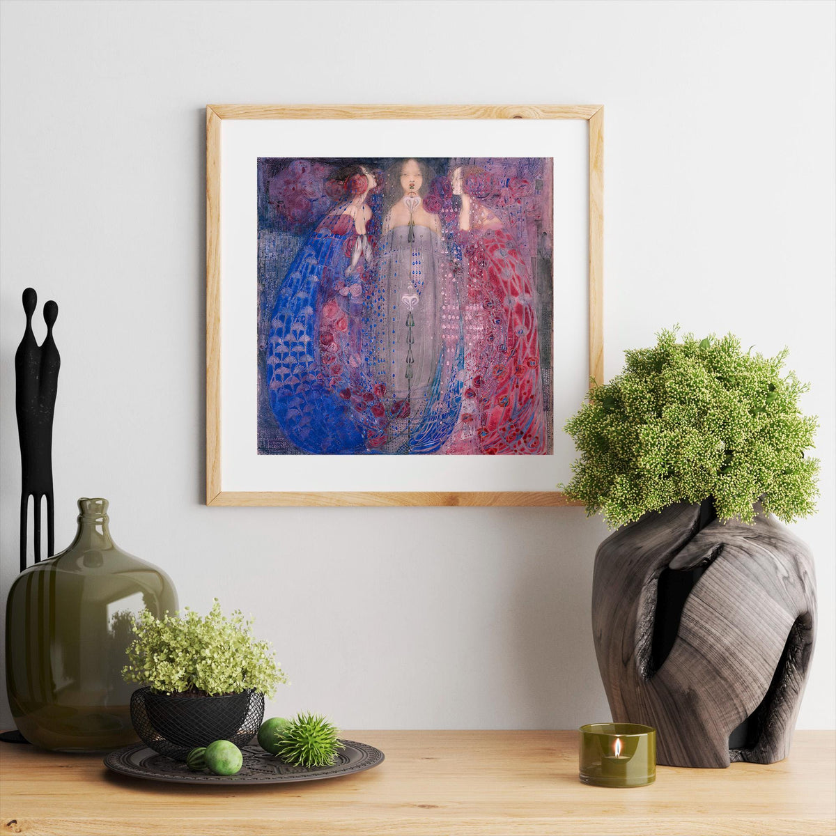 Margaret Macdonald Mackintosh - The Three Perfumes. Canvas art, Giclee canvas, Beautiful girls art print, Gallery wrappe