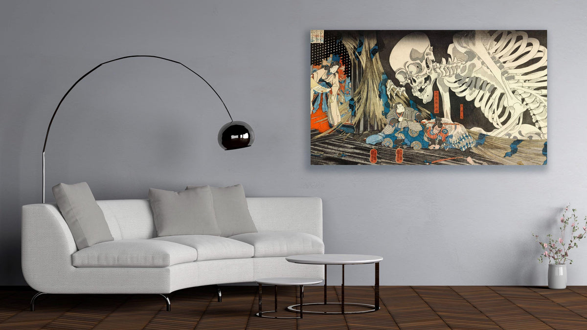 Utagawa Kuniyoshi - Takiyasha the Witch and the Skeleton Spectre. Japanese home decor, Canvas painting, Famous art, Japa