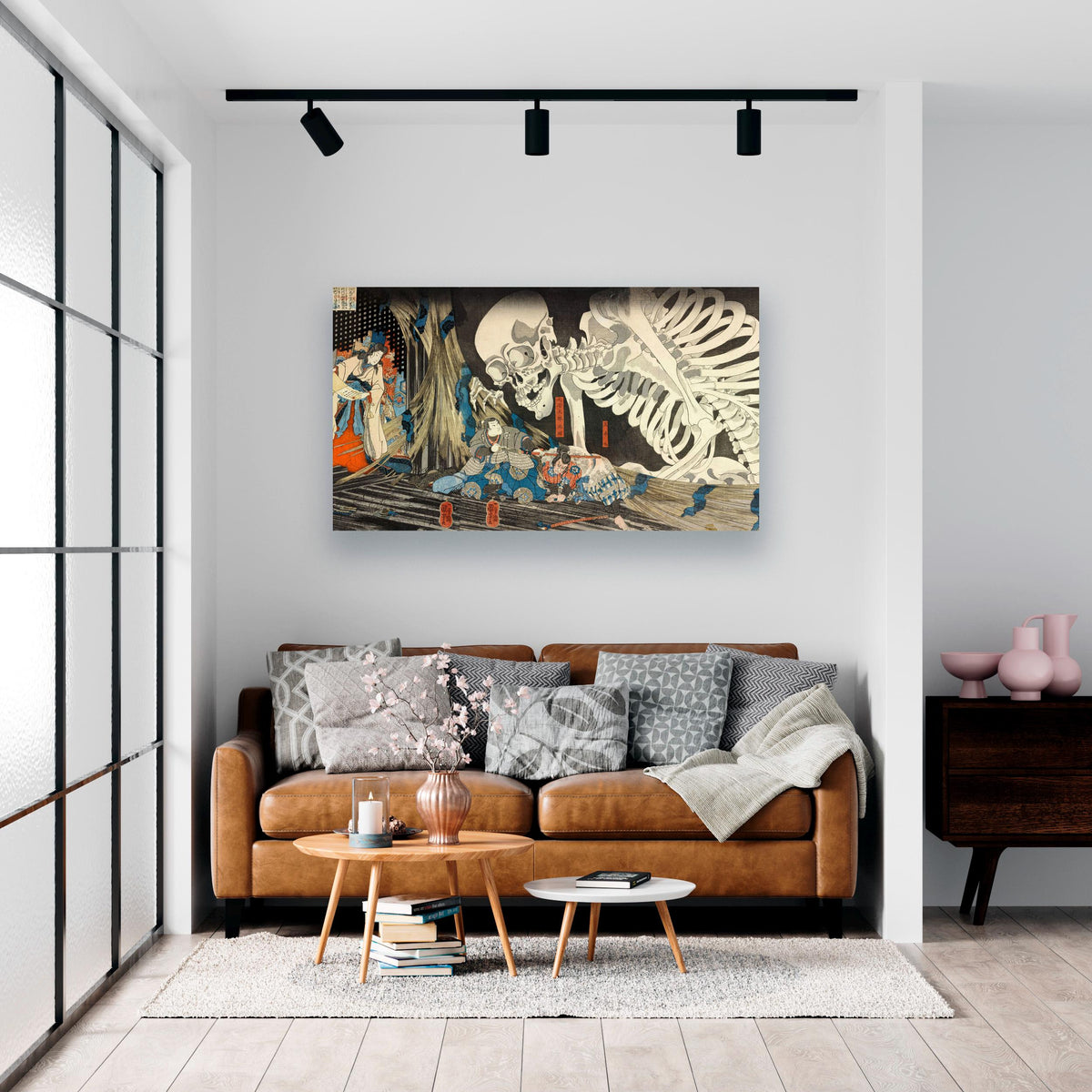 Utagawa Kuniyoshi - Takiyasha the Witch and the Skeleton Spectre. Japanese home decor, Canvas painting, Famous art, Japa