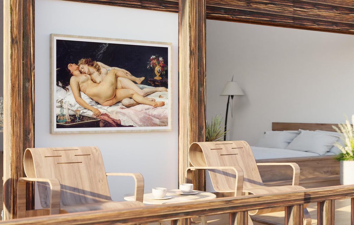 Gustave Courbet, Le Sommeil - Realism wall art, sensual bedroom decor, museum style print, romantic couple art, elegant 