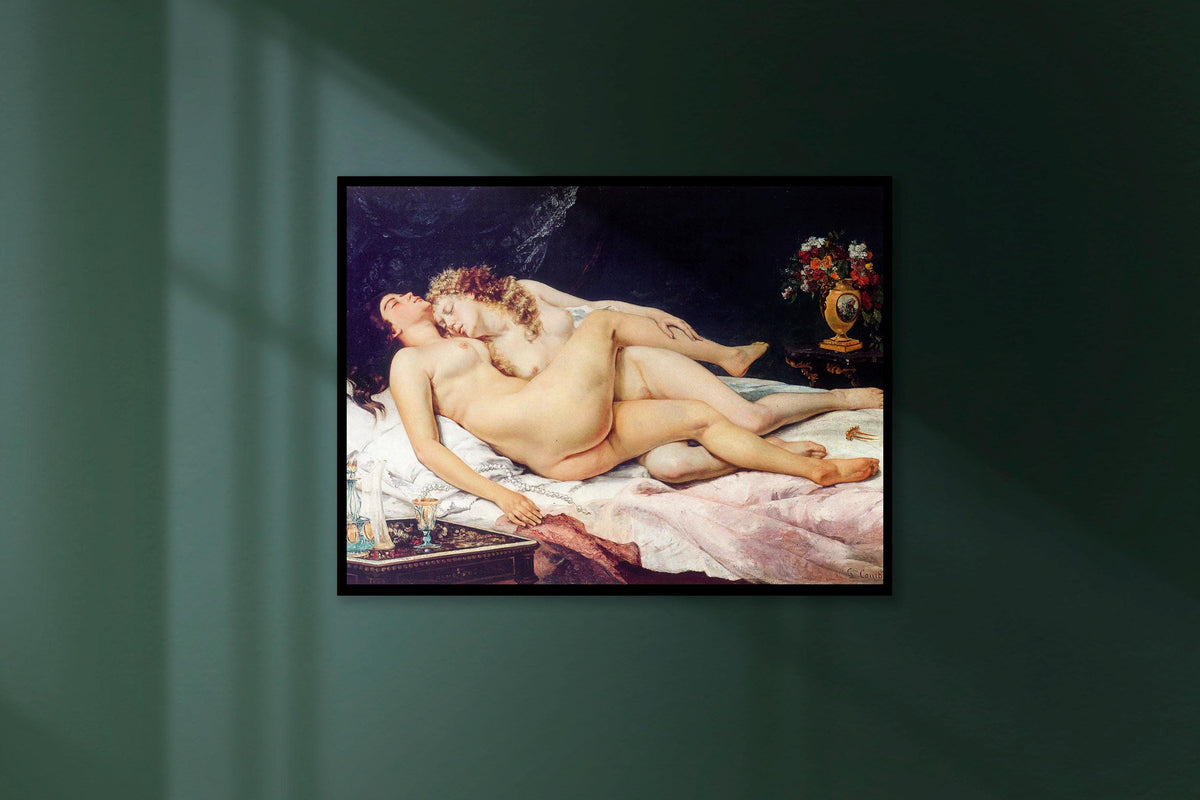 Gustave Courbet, Le Sommeil - Realism wall art, sensual bedroom decor, museum style print, romantic couple art, elegant 