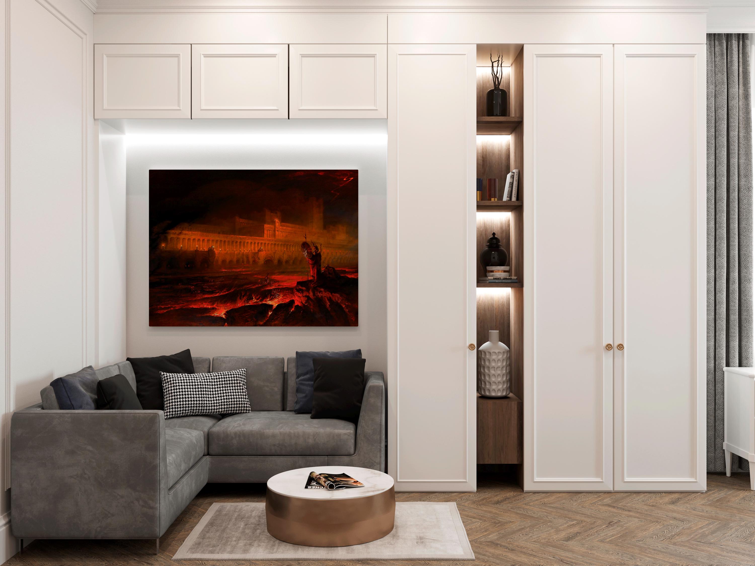John Martin - Pandemonium. Gothic wall art, Canvas print, Gallery wrapped, Famous art, Painting on canvas, Dark art prin