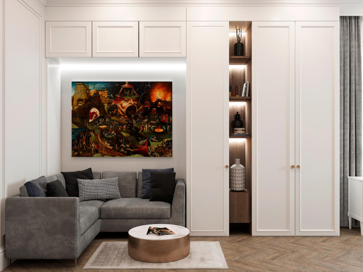 Hieronymus Bosch - Christ in Limbo. Canvas wall art, Famous artwork, Biblical scene art, Home decor, Gothic wall art, Cl