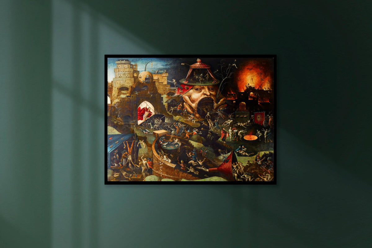 Hieronymus Bosch - Christ in Limbo. Canvas wall art, Famous artwork, Biblical scene art, Home decor, Gothic wall art, Cl