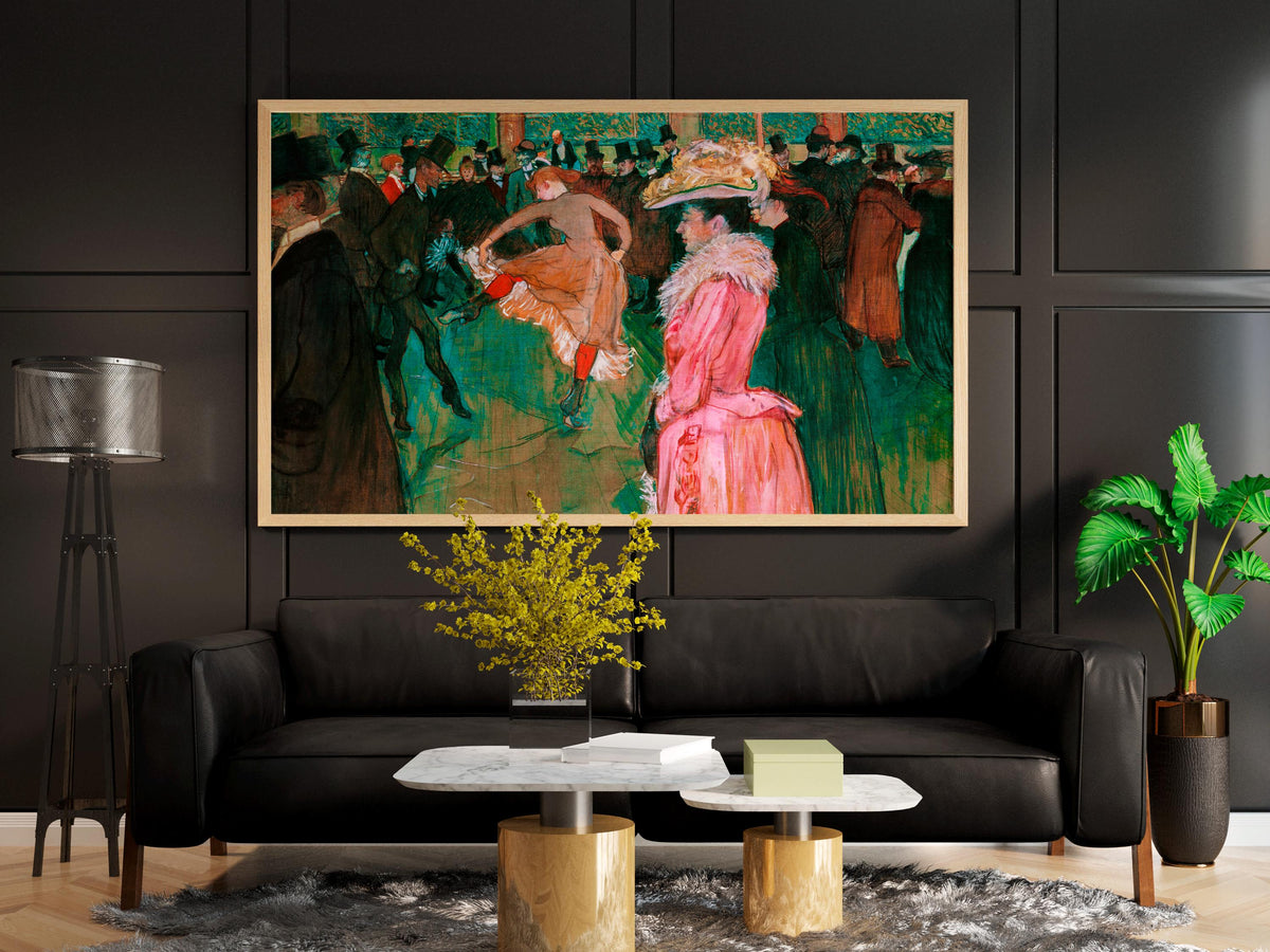 Henri de Toulouse-Lautrec, At the Moulin Rouge: The Dance - interior wall art, cabaret canvas print, giclee reproduction