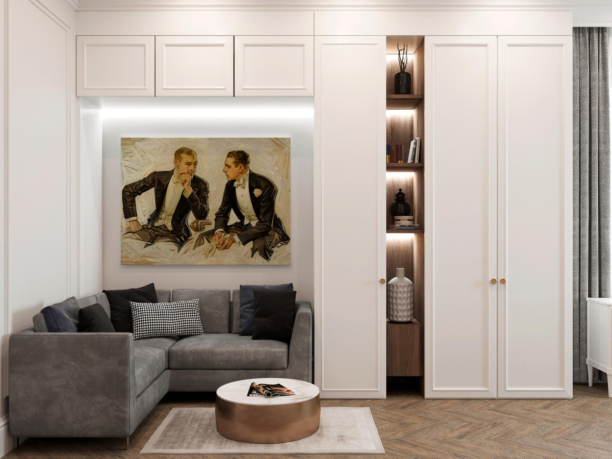 J. C. Leyendecker - The Donchester, the Cluett Dress Shirt. Print on canvas, Art deco art, Vintage decor, Leyendecker wa