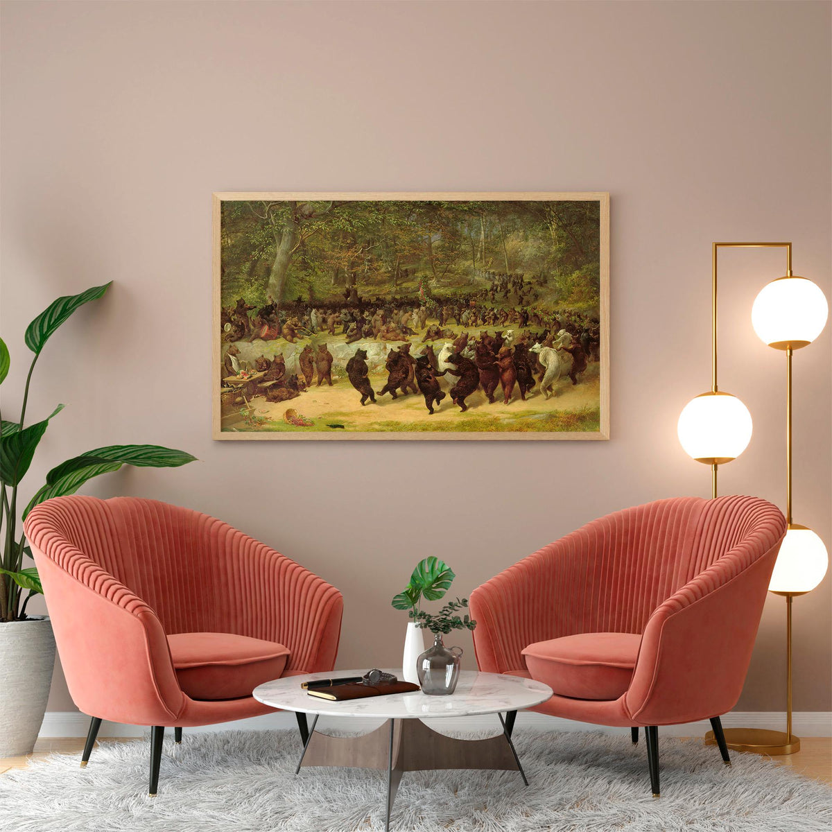 William Holbrook - The Bear Dance. Painting on canvas, Canvas reproduction, Bear art print, Original large art, Classic 