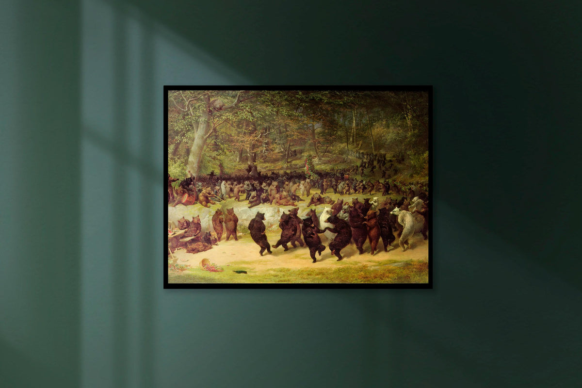 William Holbrook - The Bear Dance. Painting on canvas, Canvas reproduction, Bear art print, Original large art, Classic 