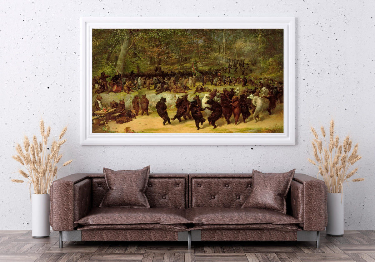 William Holbrook - The Bear Dance. Painting on canvas, Canvas reproduction, Bear art print, Original large art, Classic 