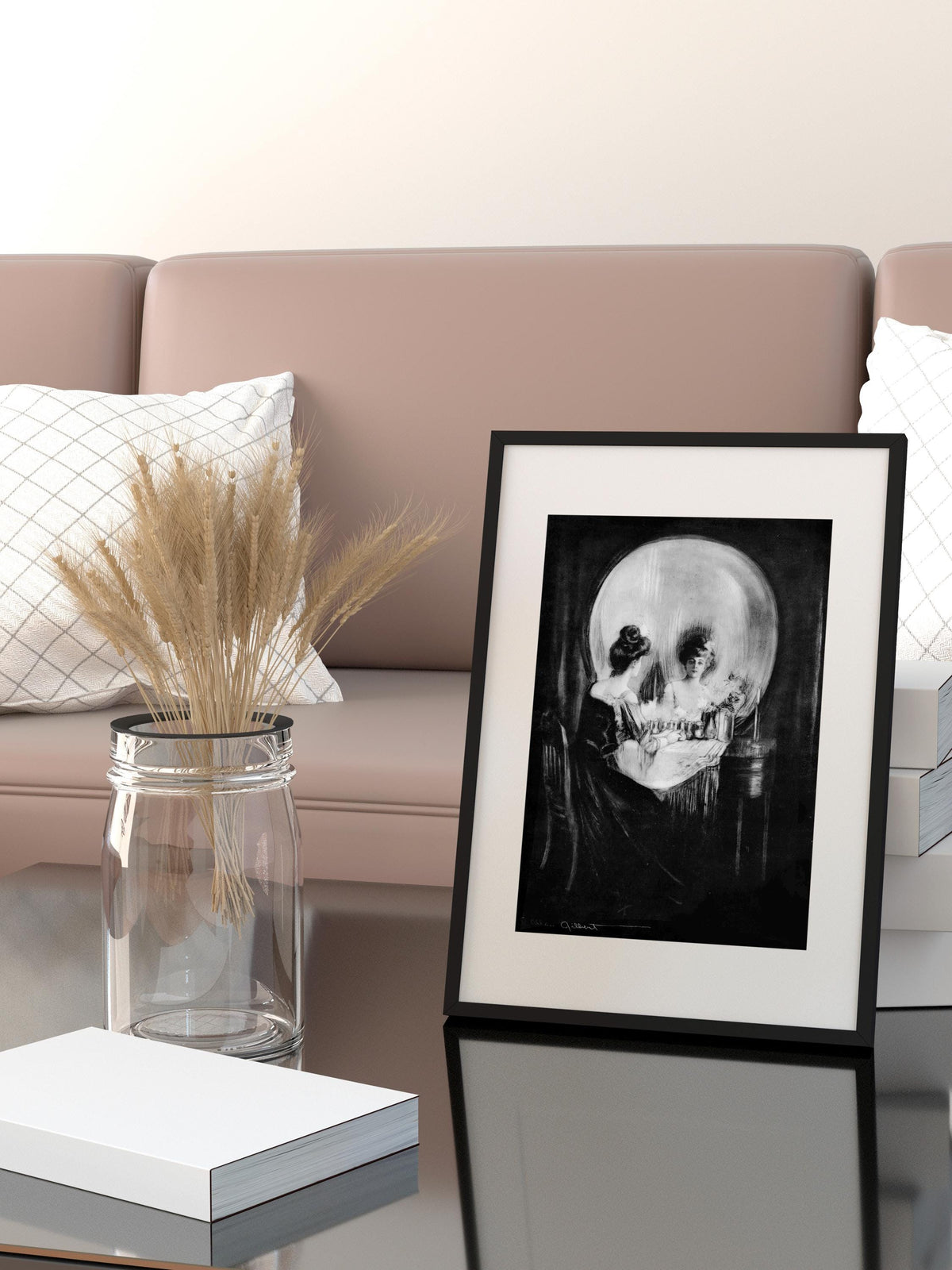 Charles Allan Gilbert - All is vanity. Dark wall art, Gothic poster print, Skull art print on canvas, Canvas painting, B