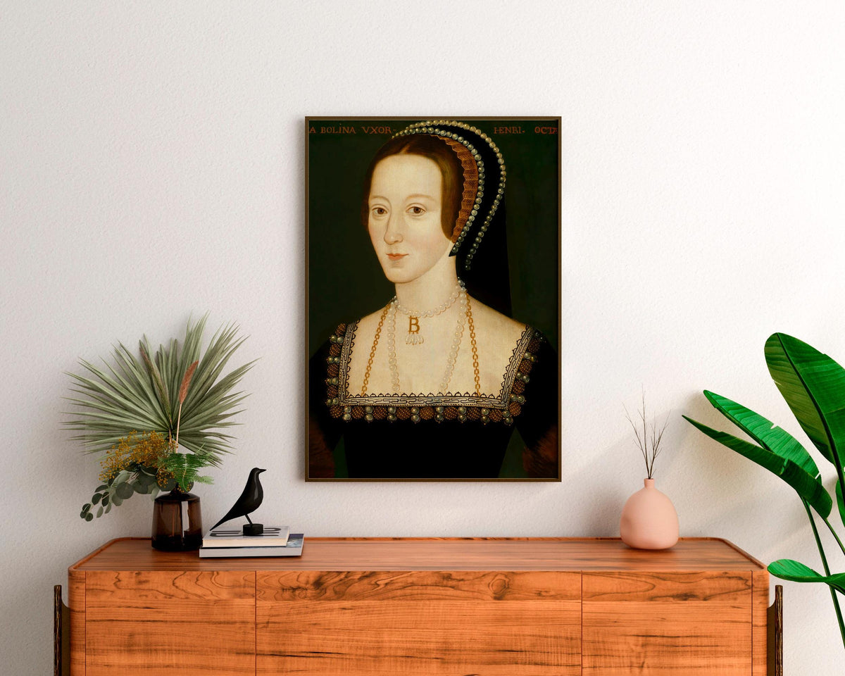 Portrait of Anne Boleyn, Anne Boleyn art, Printing on canvas, Queen of england wall art, Kitchen wall art, Canvas art, H