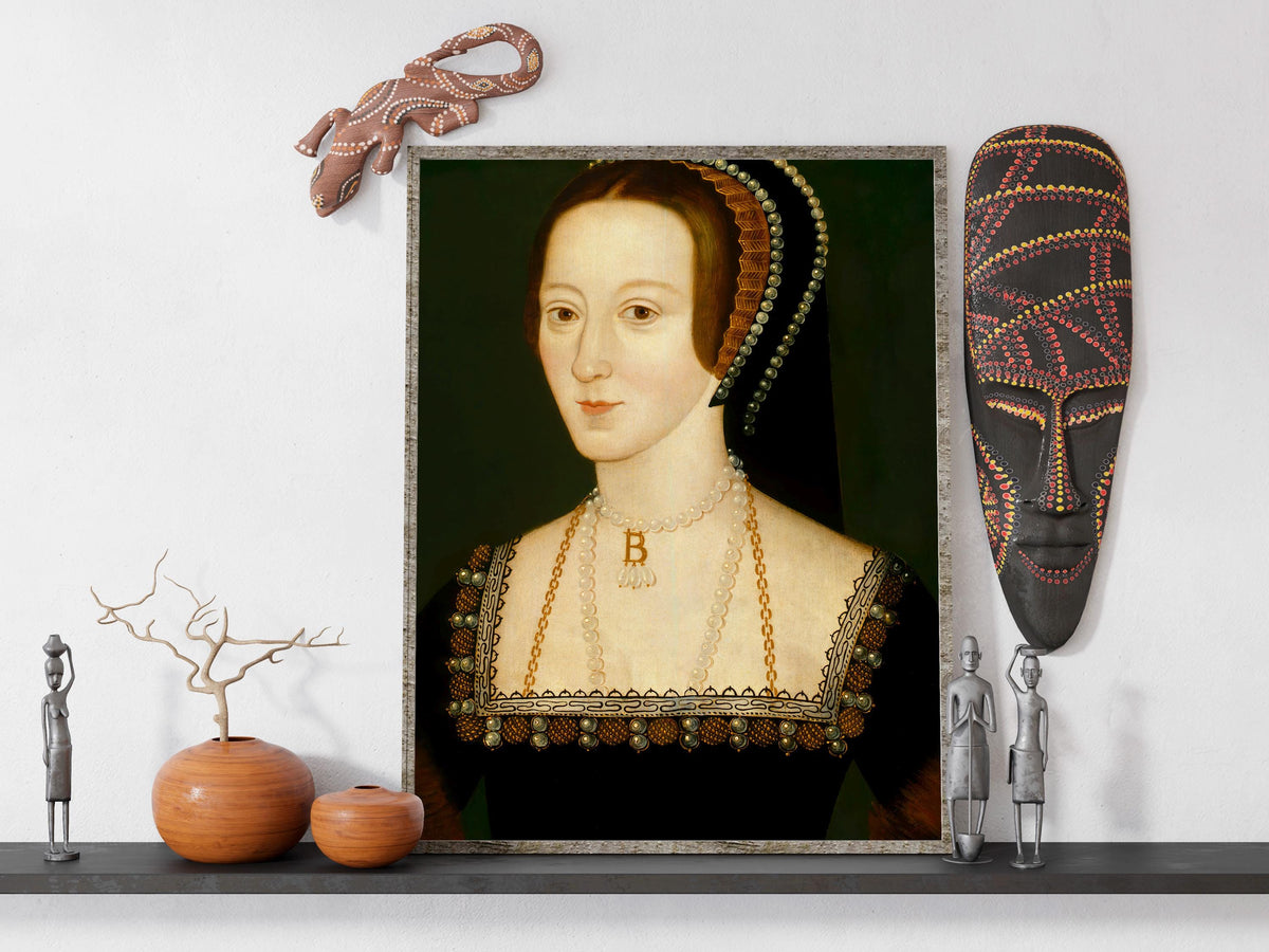Portrait of Anne Boleyn, Anne Boleyn art, Printing on canvas, Queen of england wall art, Kitchen wall art, Canvas art, H