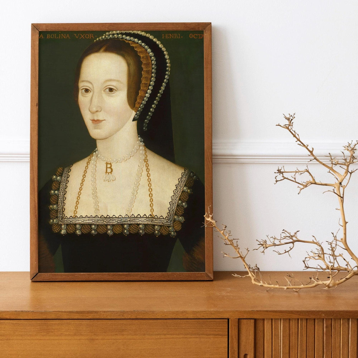 Portrait of Anne Boleyn, Anne Boleyn art, Printing on canvas, Queen of england wall art, Kitchen wall art, Canvas art, H