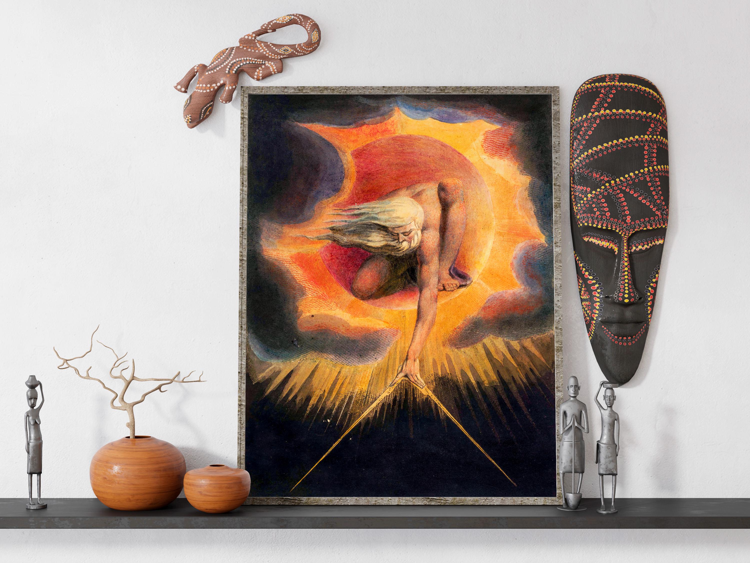 William Blake - The Ancient of Days. Bedroom decor, Print on canvas, Poster print, Giclee canvas, Canvas art print, Gall