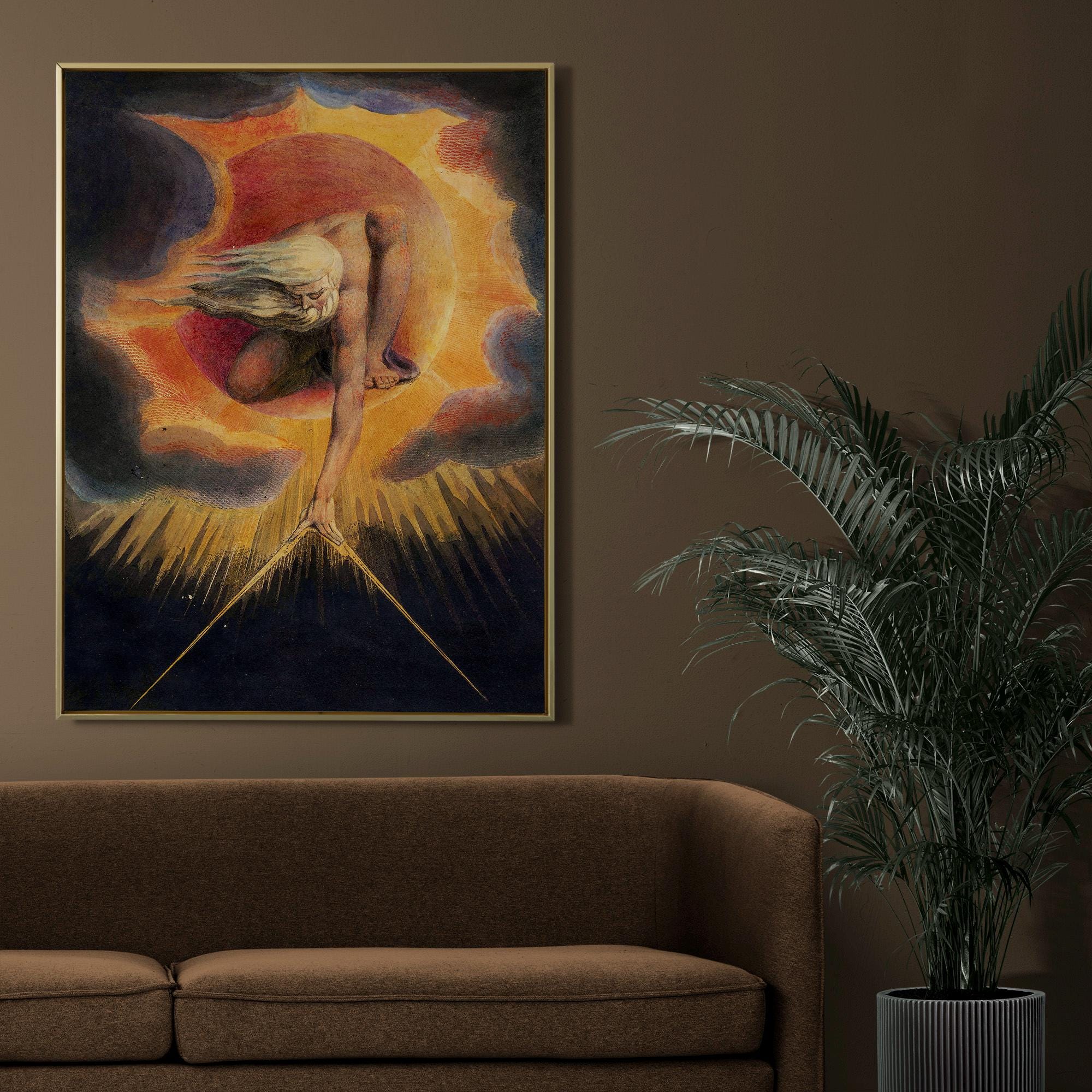 William Blake - The Ancient of Days. Bedroom decor, Print on canvas, Poster print, Giclee canvas, Canvas art print, Gall