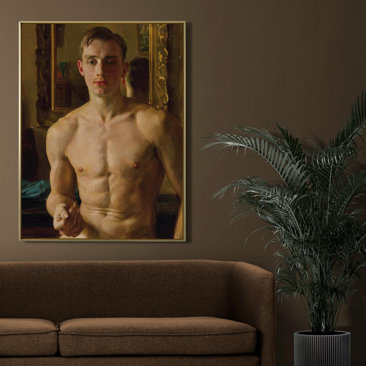 Konstantin Somov - The Boxer. Print on canvas, Sensual poster, Classic wall art, Living room wall art, Giclee canvas, Ca