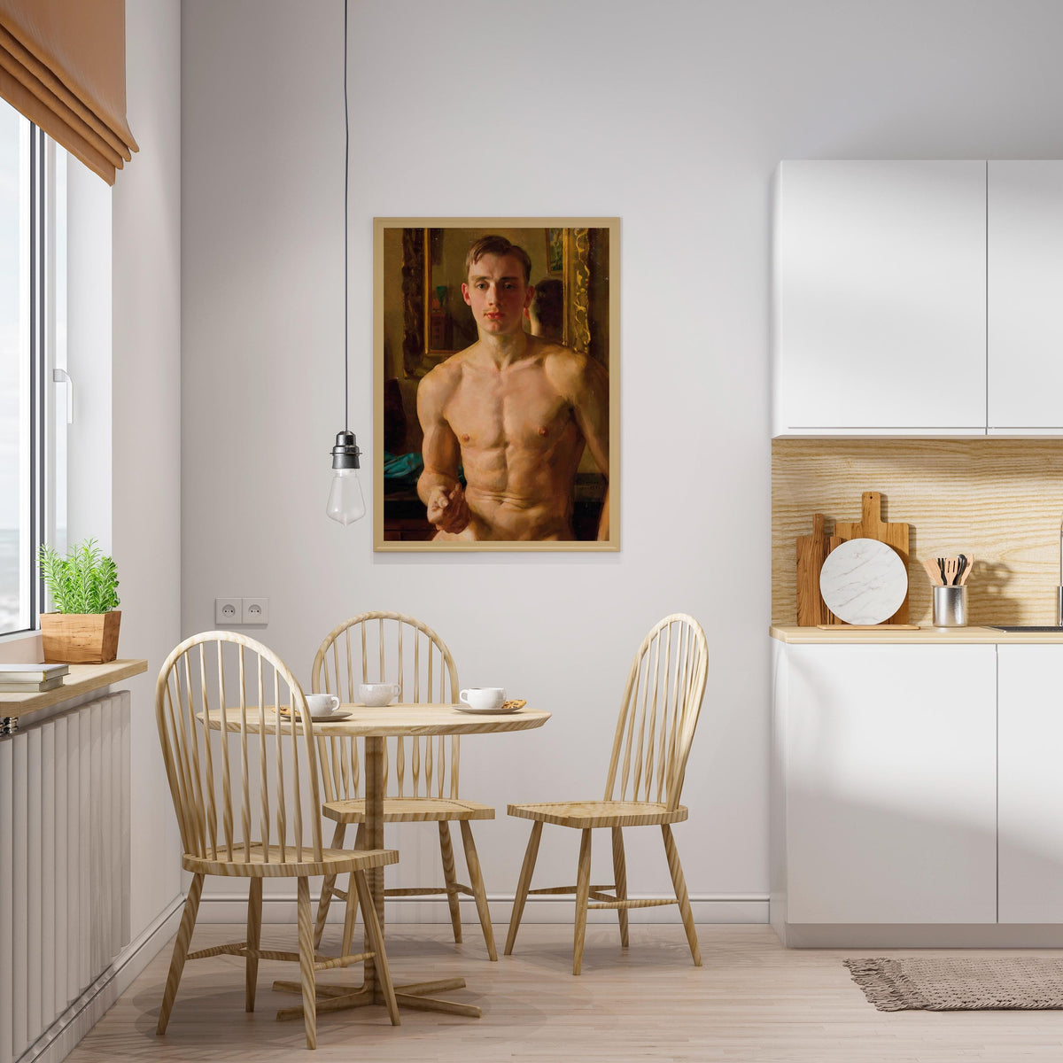 Konstantin Somov - The Boxer. Print on canvas, Sensual poster, Classic wall art, Living room wall art, Giclee canvas, Ca