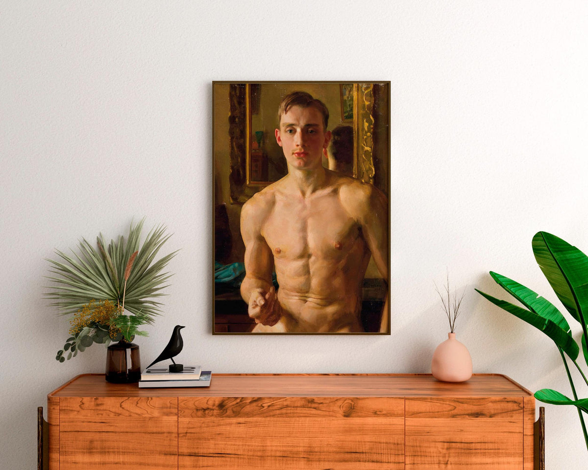 Konstantin Somov - The Boxer. Print on canvas, Sensual poster, Classic wall art, Living room wall art, Giclee canvas, Ca