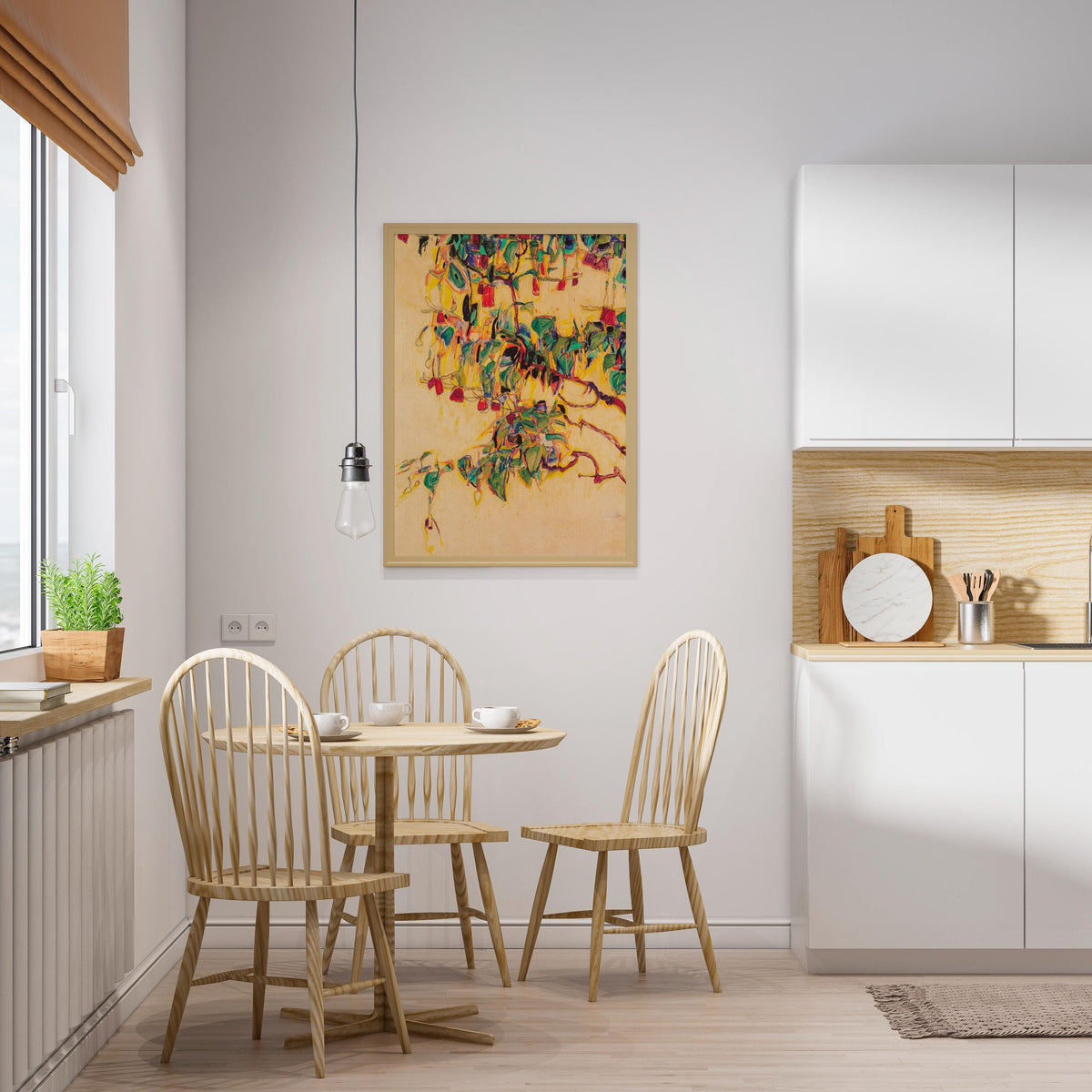 Egon Schiele - Sonnenbaum. Kitchen wall art, Schiele art print, Nature poster, Famous art, Painting on canvas, Bedroom d