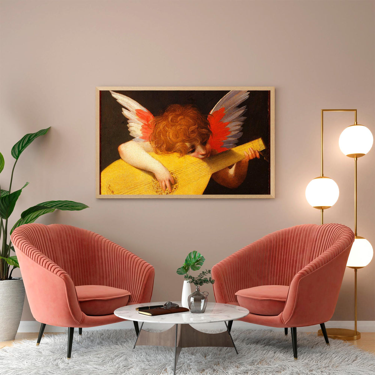 Rosso Fiorentino - Playing putto, Musical Angel. Canvas reproduction, Classic wall art, Fine art prints, Canvas painting