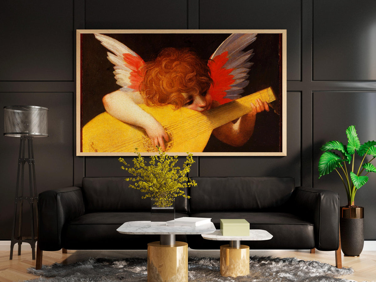 Rosso Fiorentino - Playing putto, Musical Angel. Canvas reproduction, Classic wall art, Fine art prints, Canvas painting