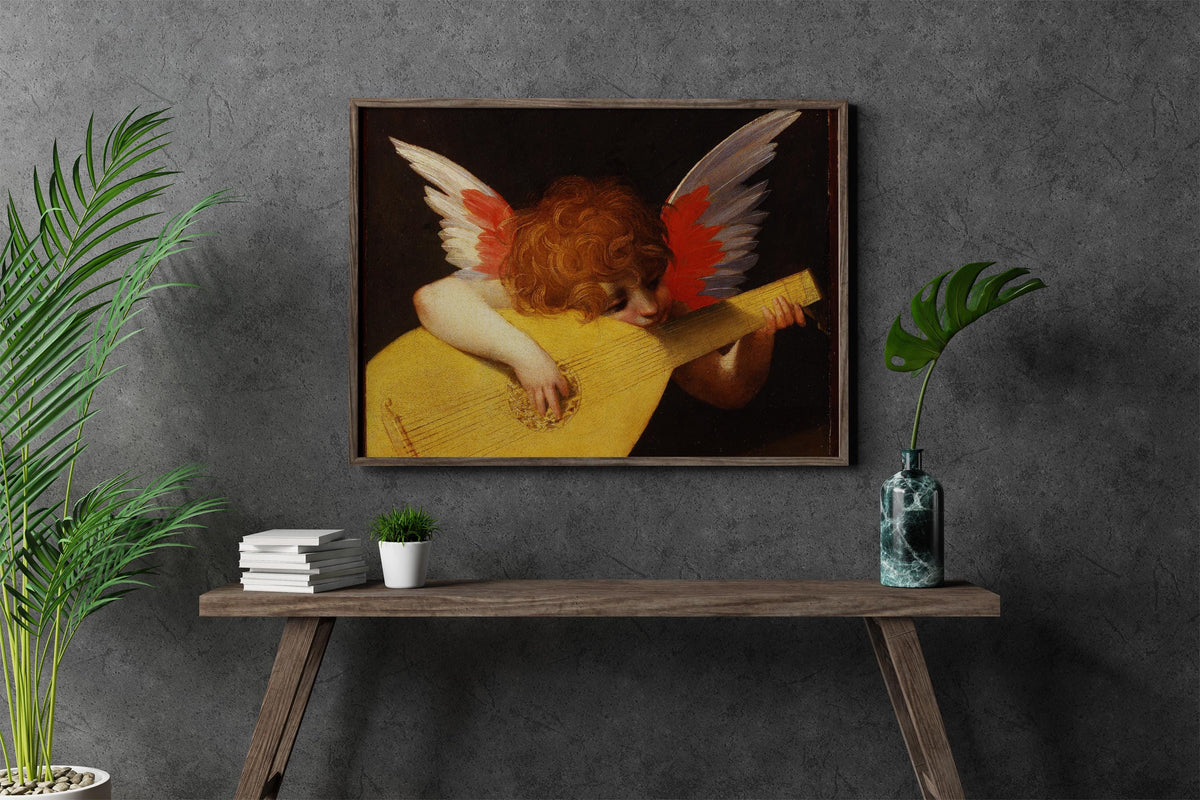 Rosso Fiorentino - Playing putto, Musical Angel. Canvas reproduction, Classic wall art, Fine art prints, Canvas painting