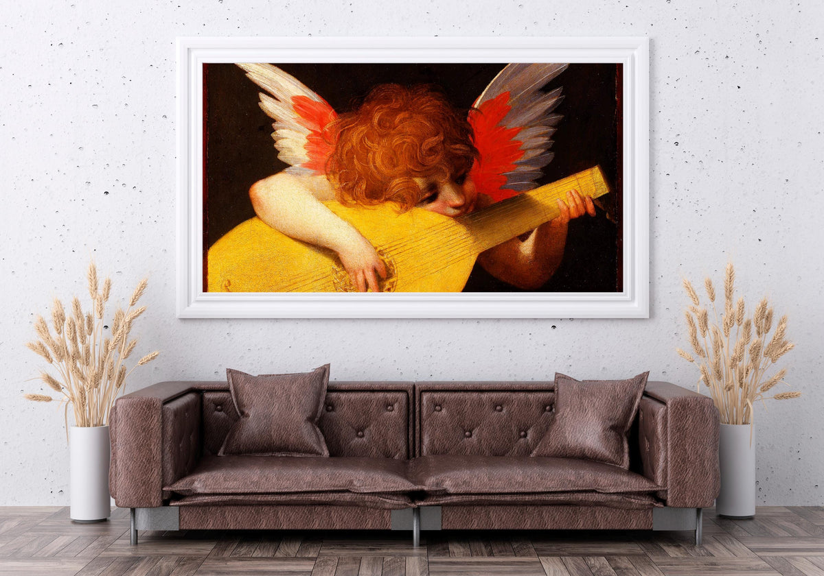 Rosso Fiorentino - Playing putto, Musical Angel. Canvas reproduction, Classic wall art, Fine art prints, Canvas painting