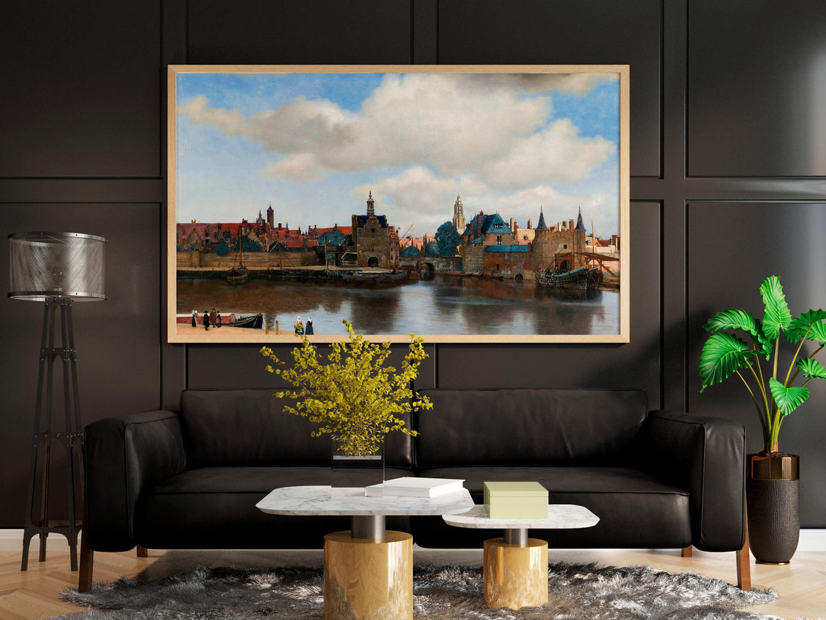 Johannes Vermeer, View of Delft - Dutch Golden Age wall art, cityscape decor, museum style print, classic kitchen art, s