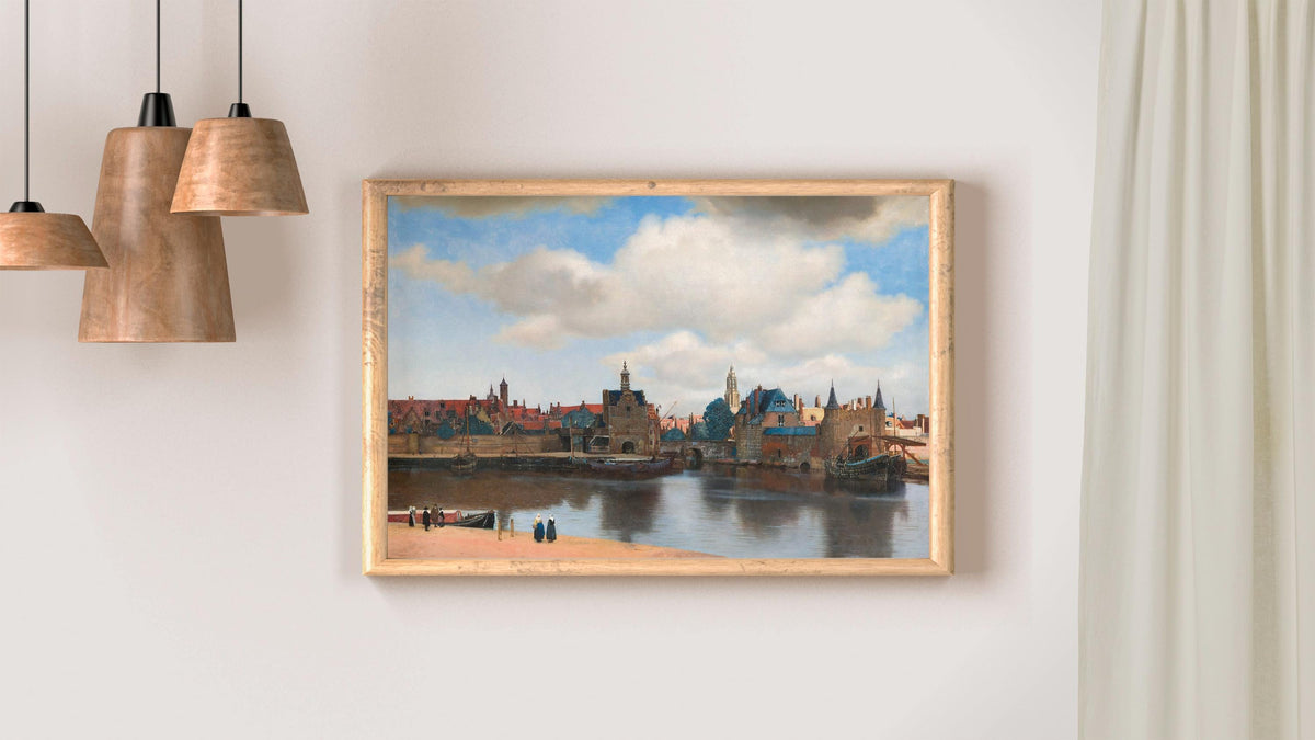 Johannes Vermeer, View of Delft - Dutch Golden Age wall art, cityscape decor, museum style print, classic kitchen art, s