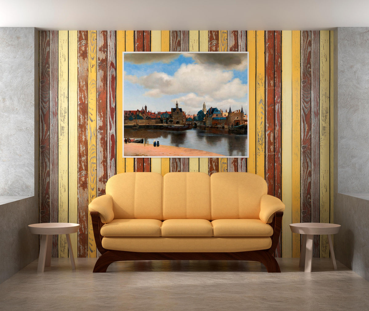 Johannes Vermeer - View of Delft. Landscape nature, Kitchen decor, Canvas painting, Vermeer art print, Water landscape, 