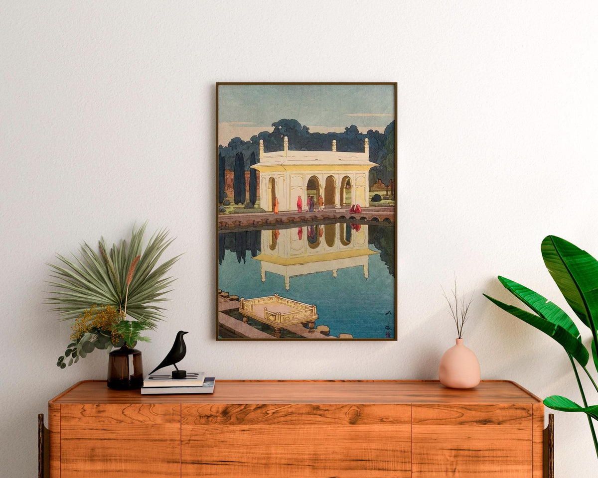 Hiroshi Yoshida - The Shalimar Gardens, Lahore. Japanese poster print, Painting on canvas, Elegant home decor, Japanese 